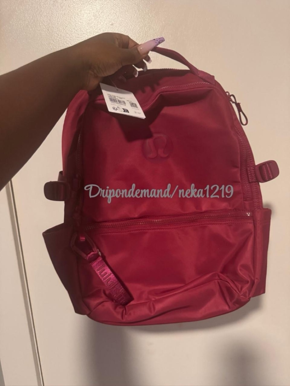 Lululemon New Crew Backpack 22L Updated- Raspberry Rave/Wacky Khaki - Picture 3 of 13